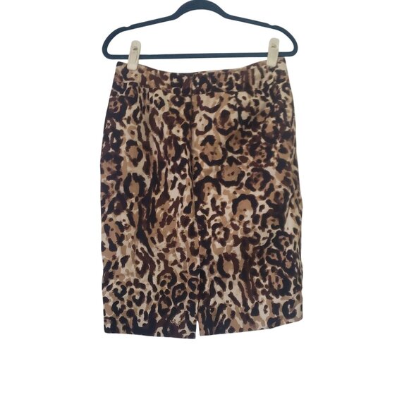 Merona Womens Pencil Skirt Size 10 Leopard Print Career Office Grunge Rockabilly - Picture 2 of 8